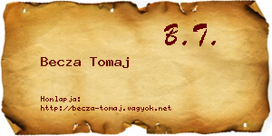 Becza Tomaj névjegykártya
